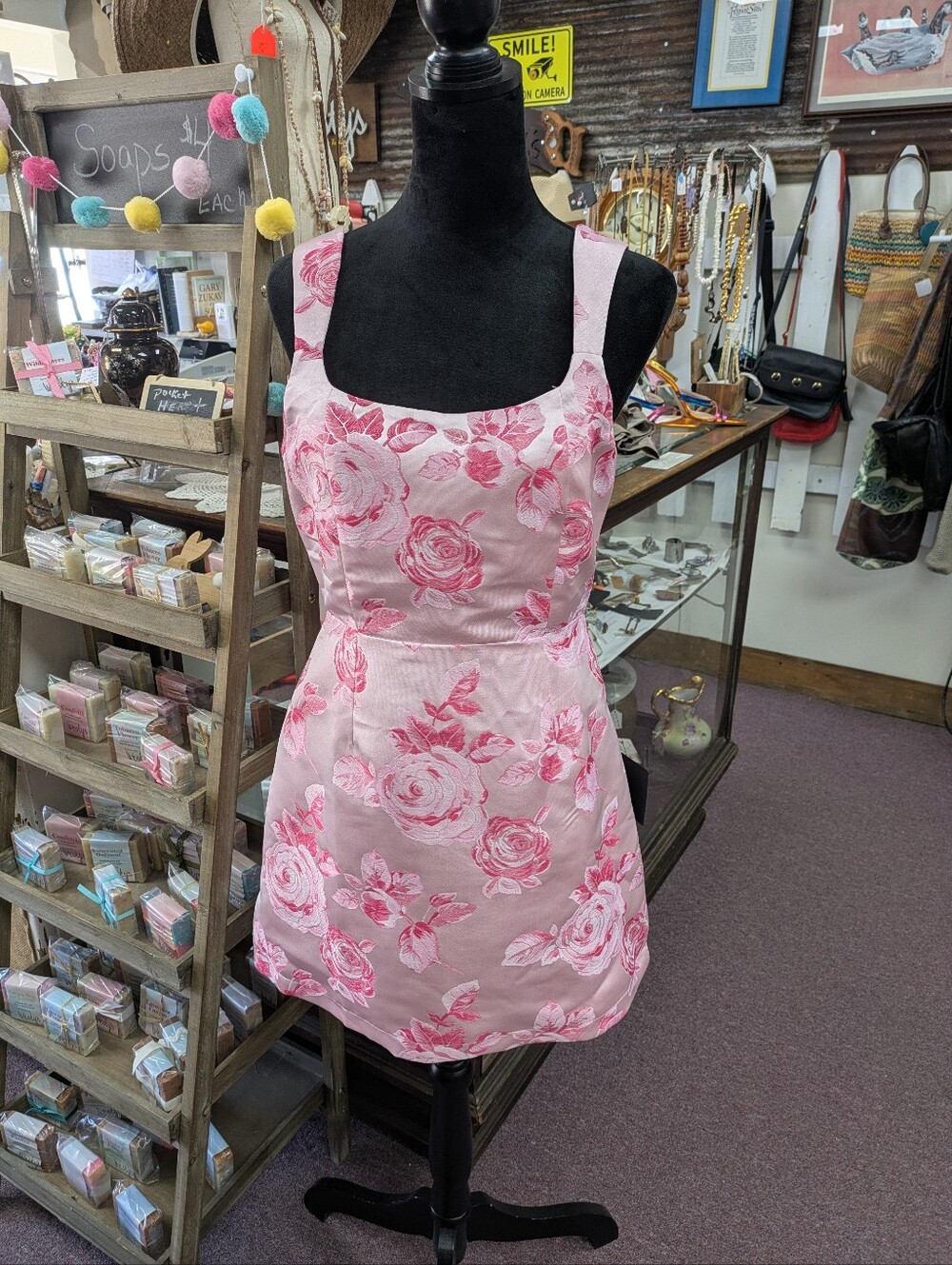 NWT Lulu's Pink Floral Sleeveless Dress